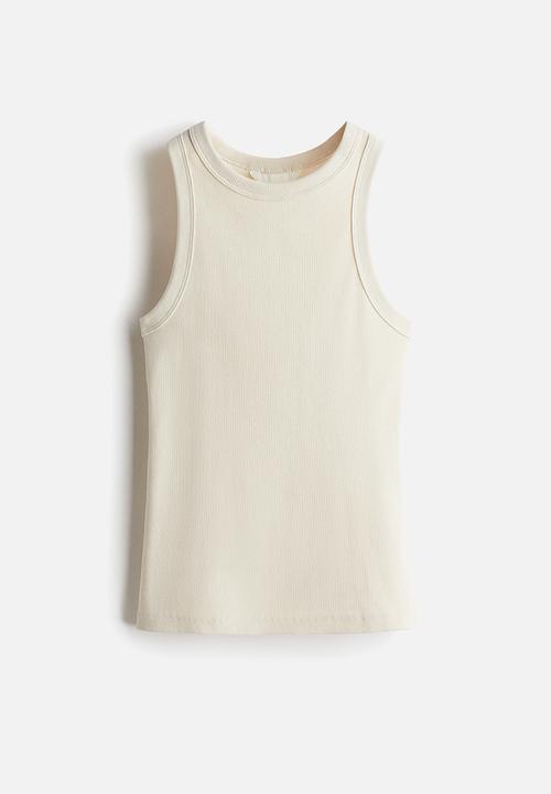H&M - Ribbed vest top - cream 