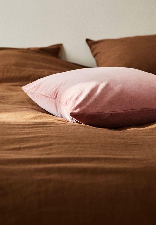 Cotton velvet cushion cover - dusty pink