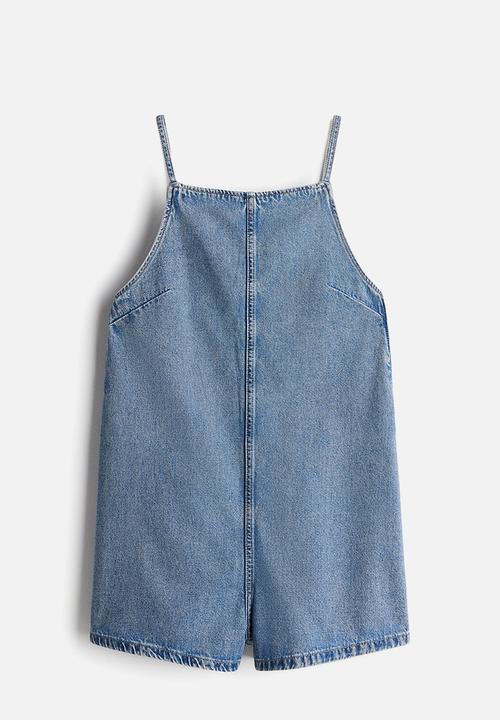 H&M - Square-neck playsuit - denim blue