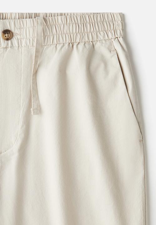 H&M - Relaxed fit poplin shorts - light beige