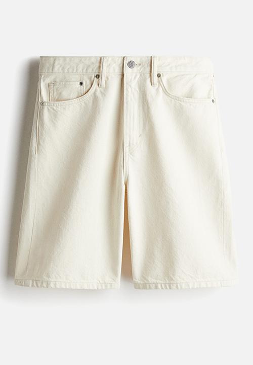 H&M - Relaxed denim shorts - cream 