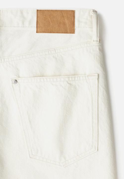 H&M - Relaxed denim shorts - cream 