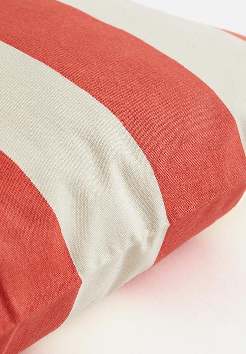 H&M - Outdoor cushion cover - red/striped 