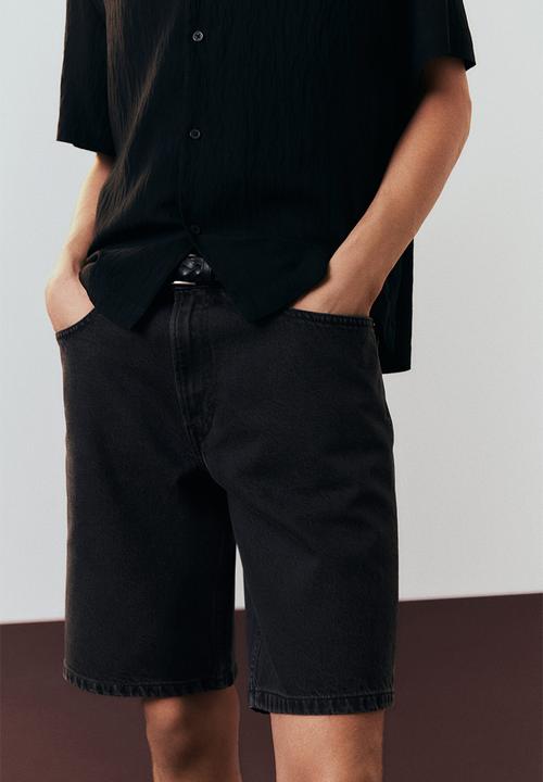 H&M - Regular denim shorts - black