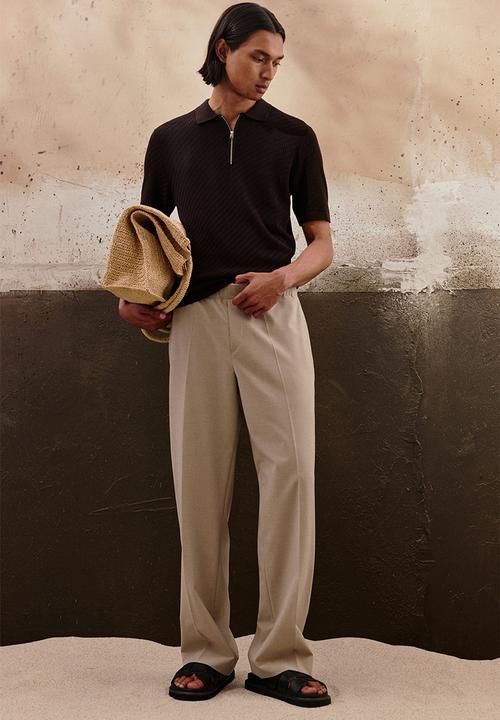 H&M - Slim fit polo shirt - dark brown