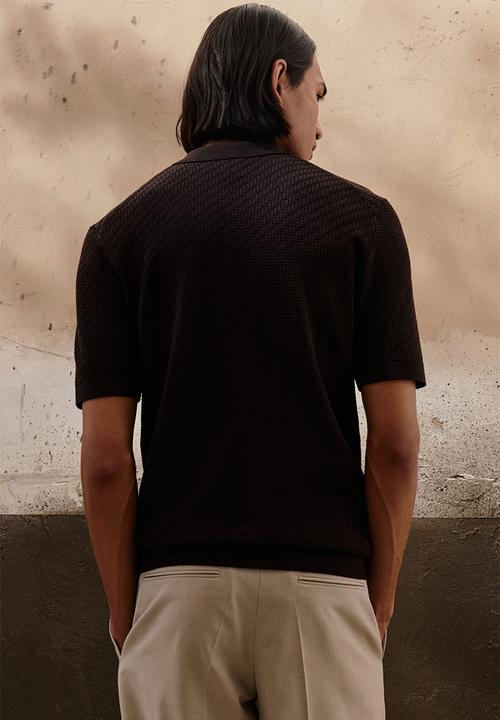 H&M - Slim fit polo shirt - dark brown