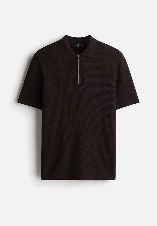 H&M - Slim fit polo shirt - dark brown