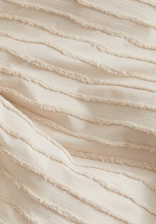 H&M - Tufted double/king duvet cover set - light beige 