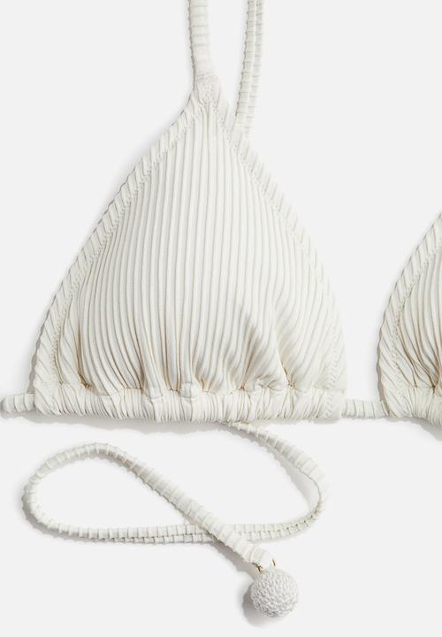 H&M - Padded triangle bikini top - white