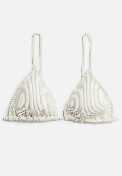 H&M - Padded triangle bikini top - white