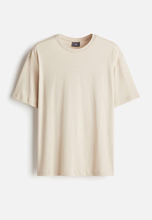 H&M - Linen-blend pyjama t-shirt and shorts - light beige