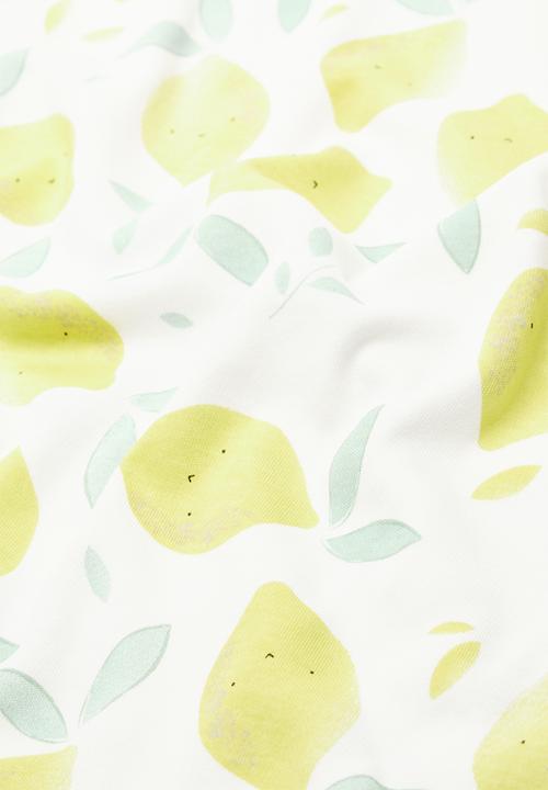 Pop Candy - Printed swaddle blanket - yellow & white