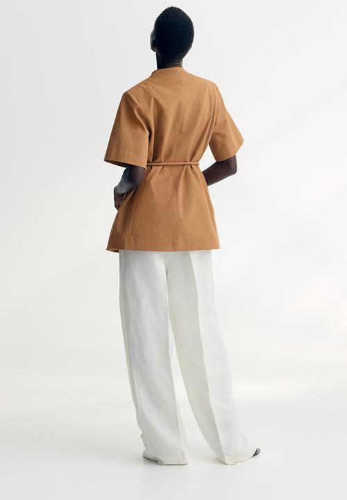 H&M - Short-sleeved jacket - dark beige