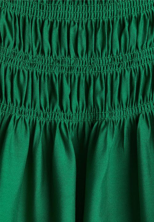 H&M - Smocked-bodice strappy dress - green