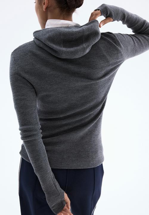 H&M - Merino wool hoodie - dark grey marl