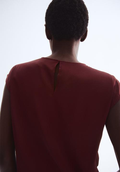 H&M - Pleat-front blouse - burgundy