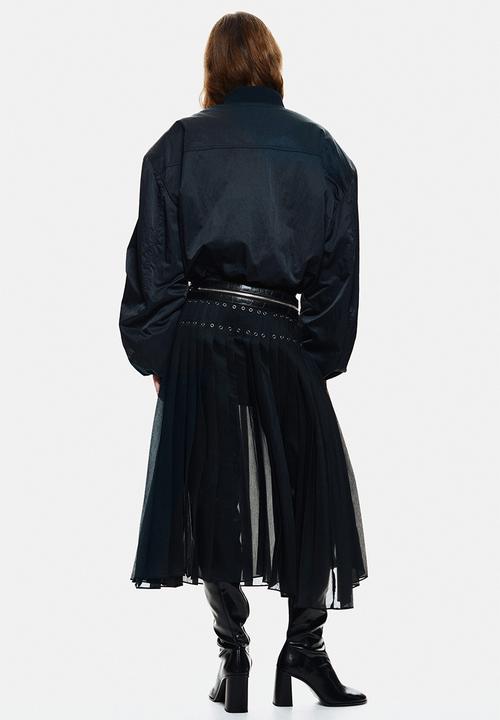 H&M - Eyelet-detail plissé skirt - black