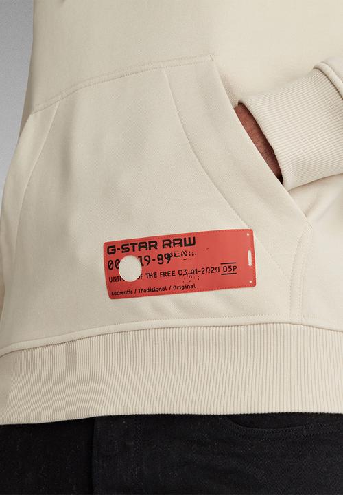 G-STAR - G-star hooded long sleeve sweat - whitebait