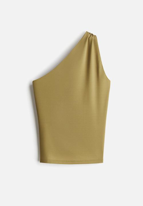 H&M - One-shoulder top - golden olive
