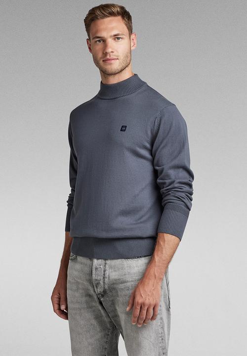 G-STAR - Premium core mock knit - medium blue