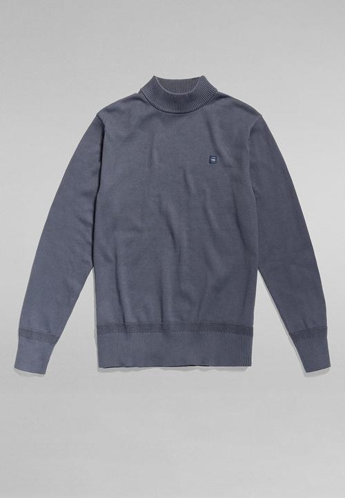 G-STAR - Premium core mock knit - medium blue