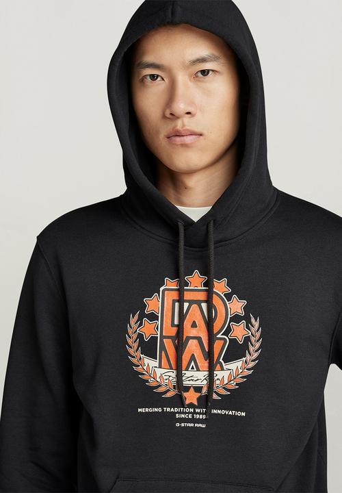 G-STAR - Royal varsity hooded sweater - black