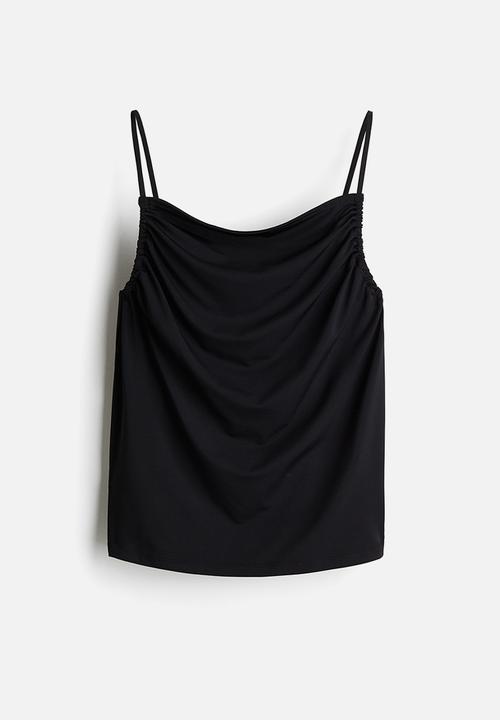 H&M - Ruched strappy top - black