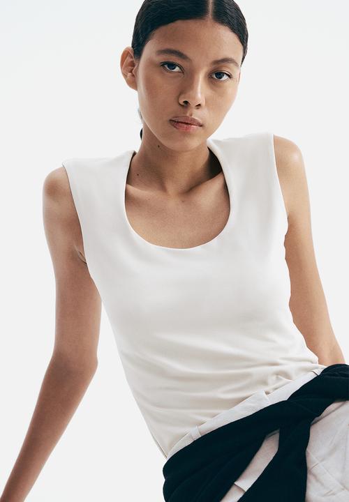 H&M - Microfibre vest top - light beige
