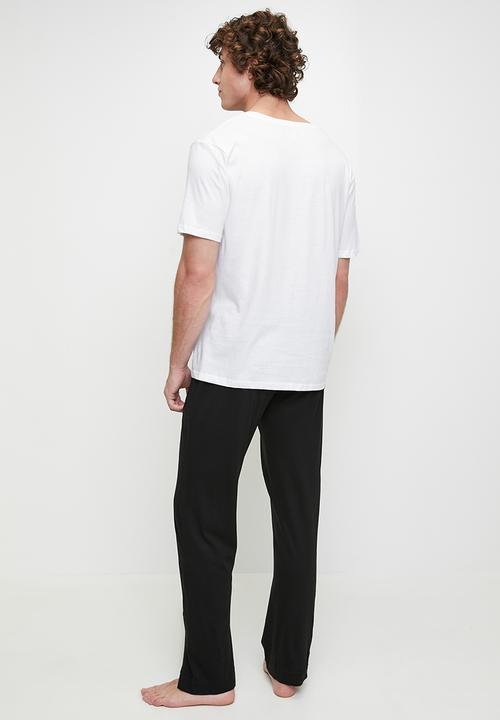 Brave Soul - Spooky Sleepwear Set - White/Black