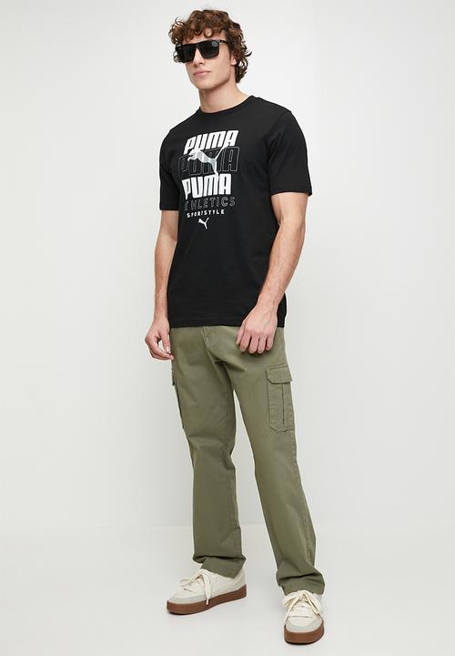 PUMA - Graphic Stacked Graphic Tee - puma Black