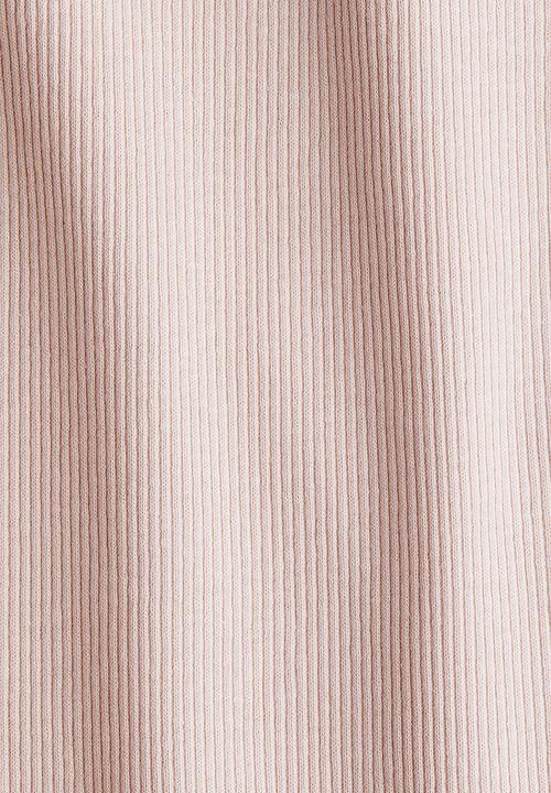 H&M - Picot-trimmed ribbed T-shirt - pink