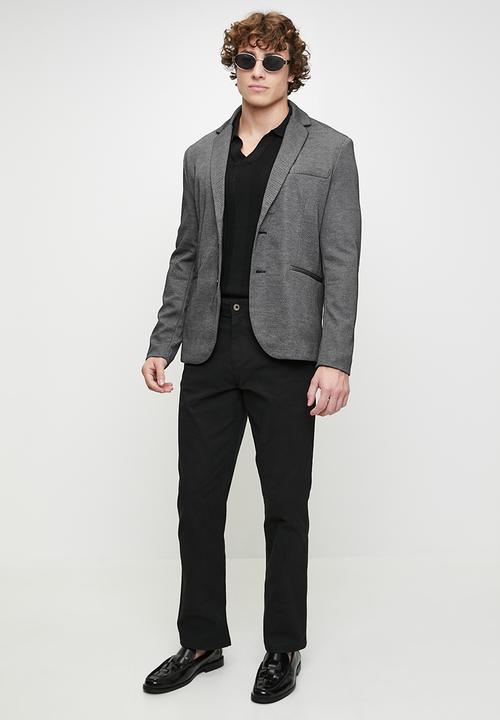 Brave Soul - Black Pocket Blazer - Grey