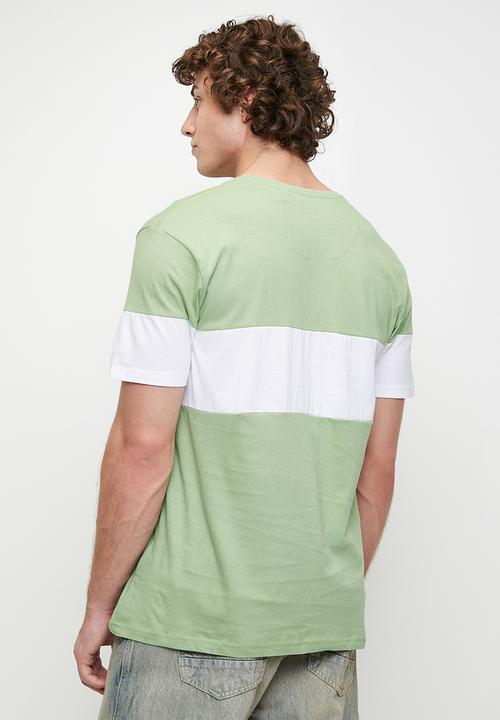 Brave Soul - Crew Neck T-Shirt- Mint / Optic White