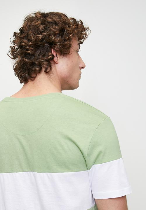 Brave Soul - Crew Neck T-Shirt- Mint / Optic White