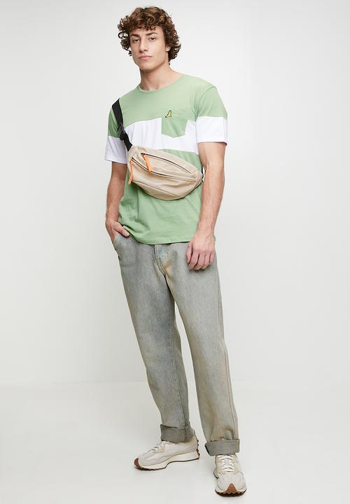 Brave Soul - Crew Neck T-Shirt- Mint / Optic White