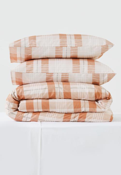 Sixth Floor - Super Soft Perez Check Duvet Set - Blush