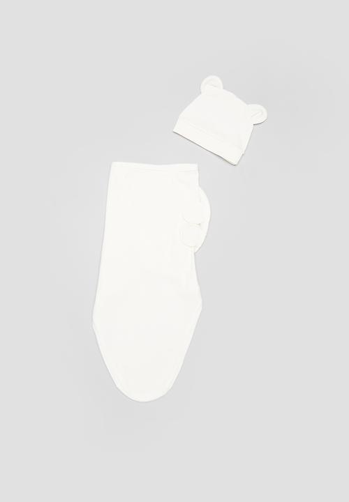 Pop Candy - Swaddle & beanie set - white