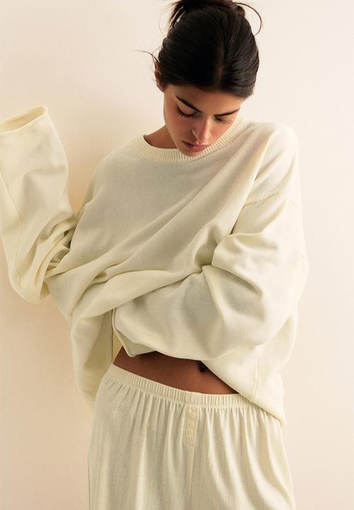 H&M - 2-pack pointelle pyjama shorts - light yellow/white