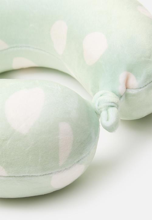 Pop Candy - Polka dot travel pillow - light tea green