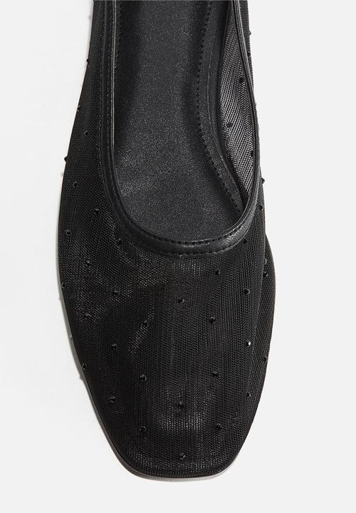 H&M - Rhinestone-embellished ballet flats - black