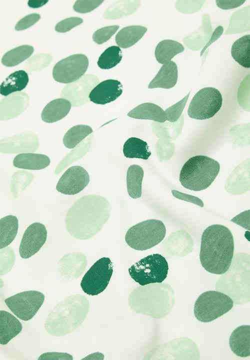 Pop Candy - Printed swaddle blanket - green & white