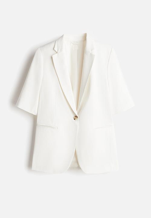 H&M - Short-sleeved blazer - white