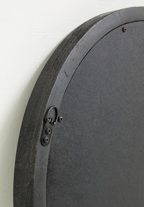 Sixth Floor - Wooden Round Mirror 90cm - Black