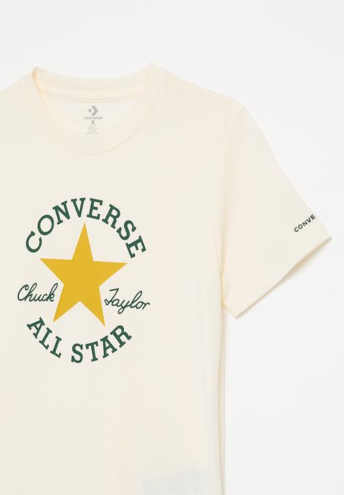 Converse - Cnvb Dissected Chuck Patch Short Sleeve Tee - Egret/Sunny Angle