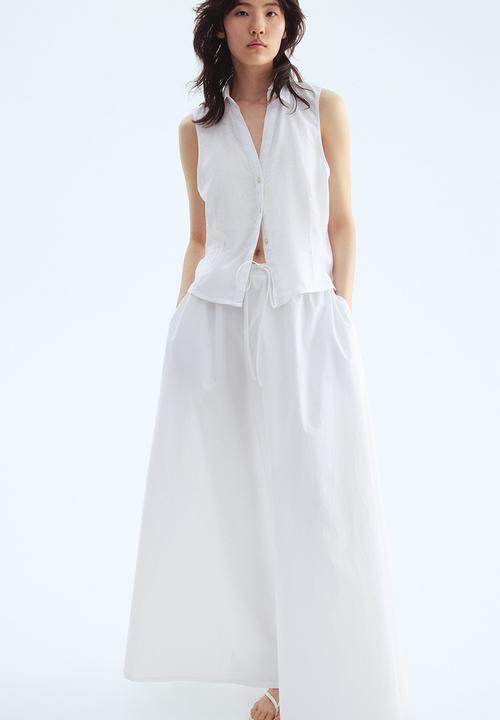 H&M - Linen-blend sleeveless shirt - white