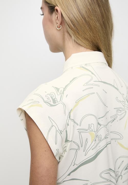 POLO - Wmn Mia s/s Printed Golfer - Sage