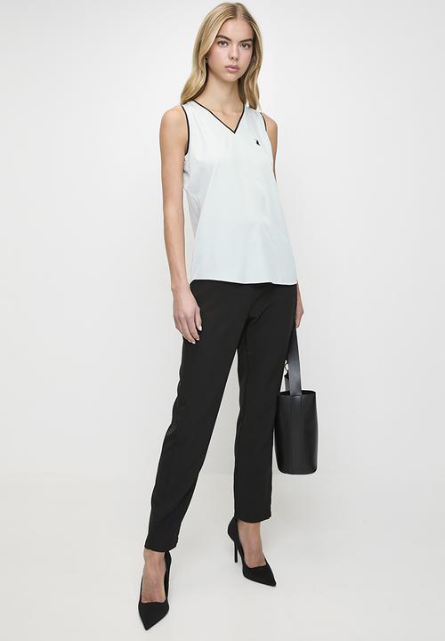 POLO - Wmn Anna Sl V-Neck Blouse - Cool Sage