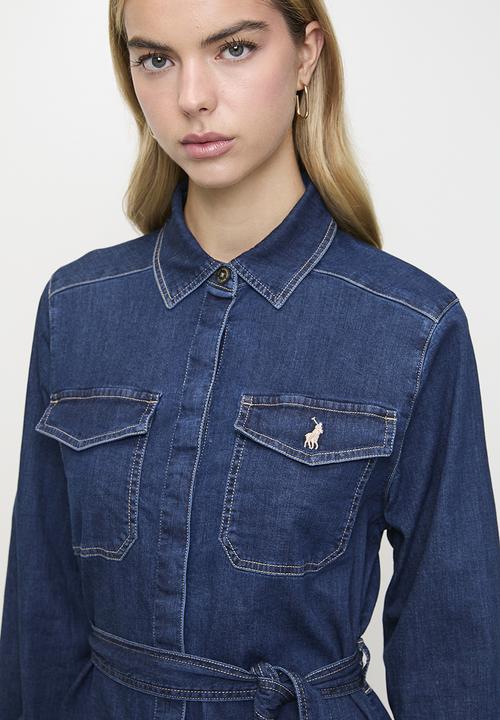 POLO - Wmn Lynn l/s Denim Dress - Dark Wash