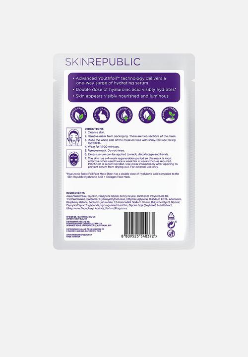 Skin Republic - Boost Youthfoil Face Mask