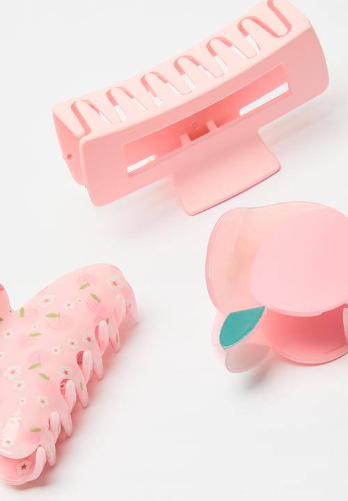 Pop Candy - Three piece hair clip set - strawberry